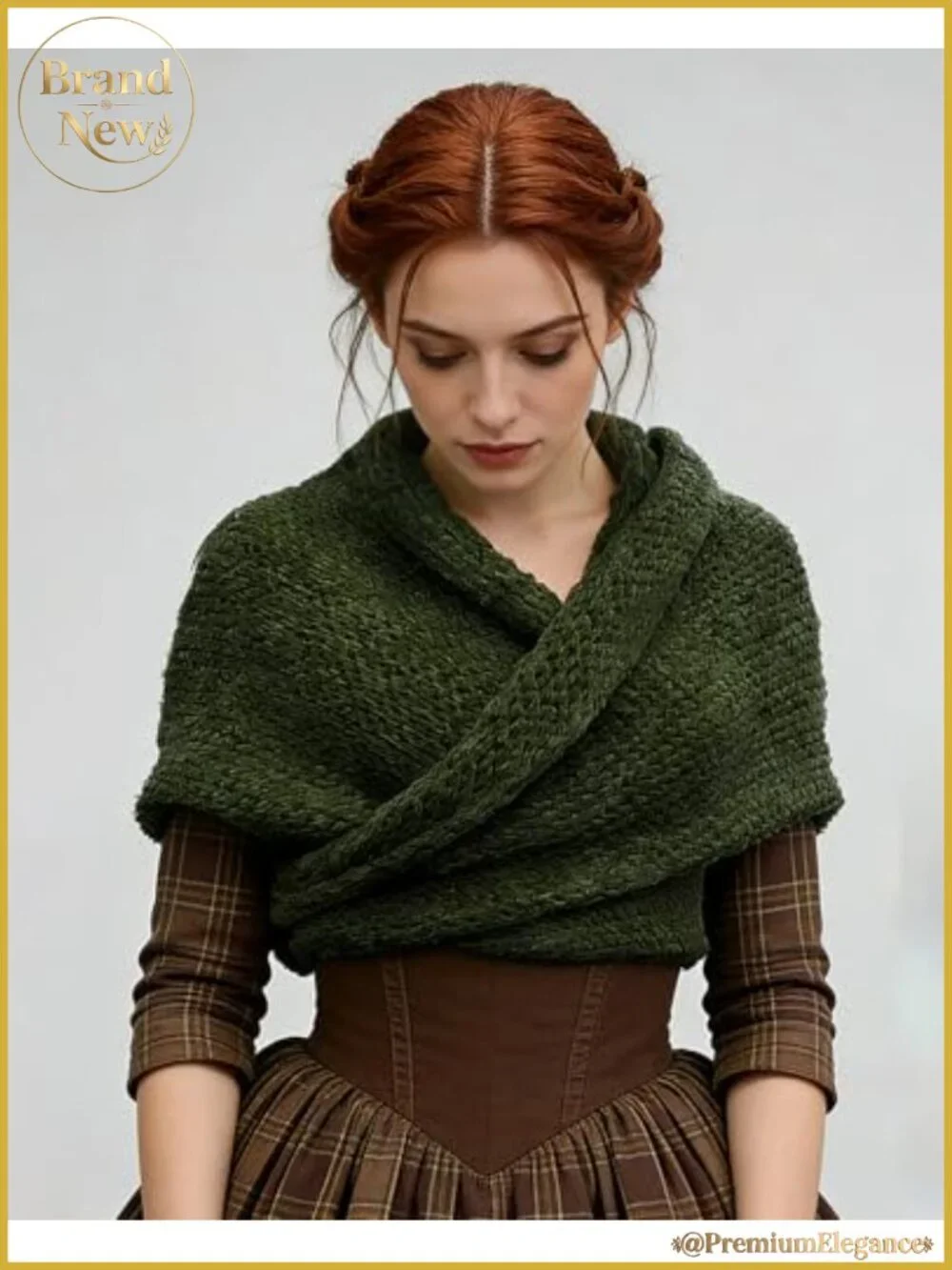 Acrylic Triangle Shawl Wrap with Ties Medieval Renaissance Outlander Costume